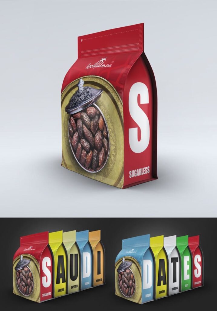 Saudi dates packaging, stand up pouch Khudri Dates | Premium Large Saudi Dates